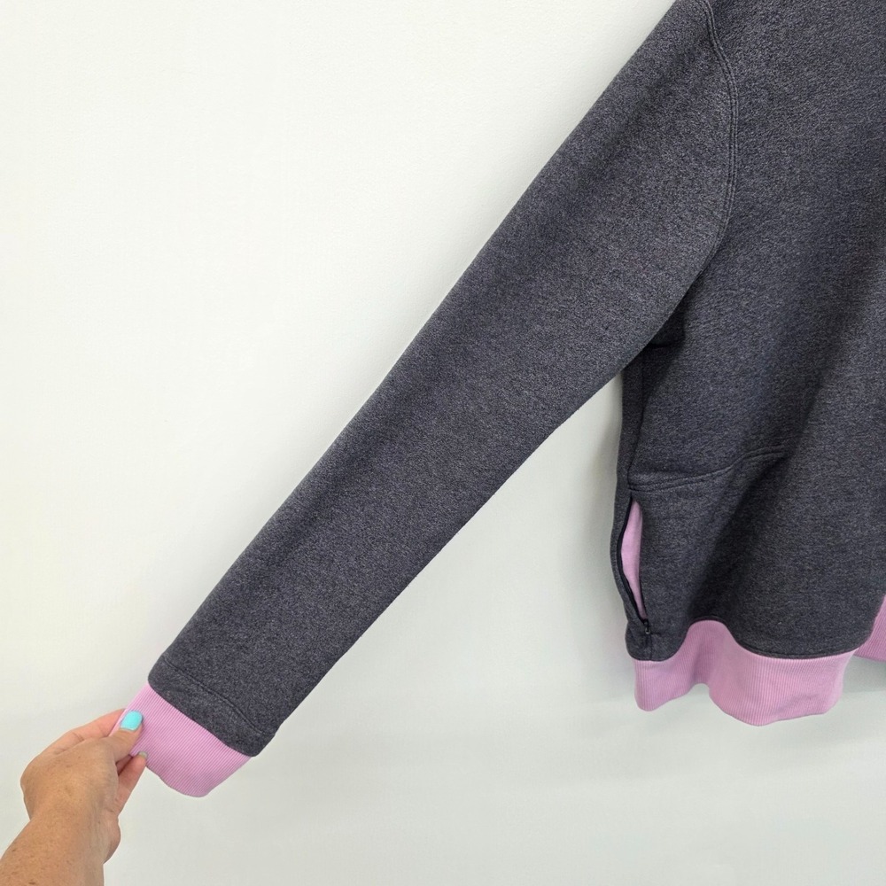 Under Armour Hoodie Heathered Pullover Pink Trim Athleisure Womens XL - Picture 5 of 10